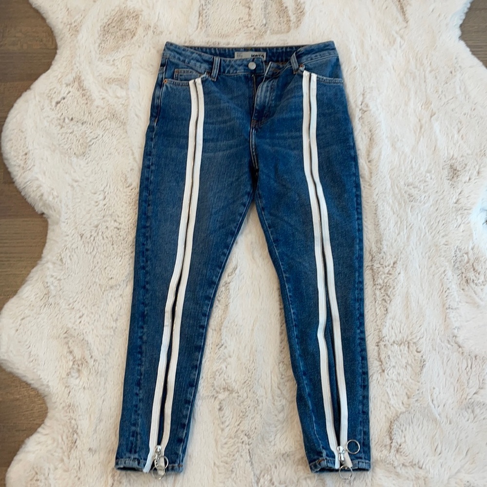 Topshop Zipper Motto Jeans
